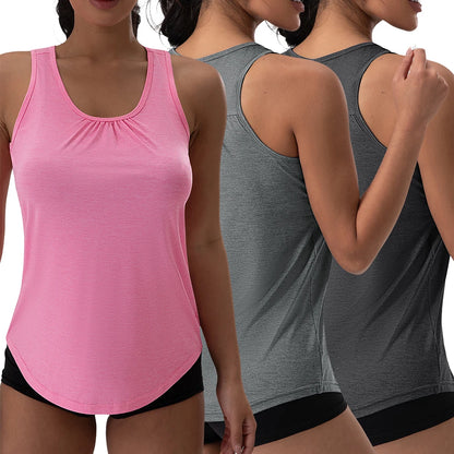 FlowSoft Gathered-Neck Yoga Tank Top