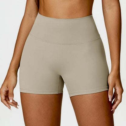 High-Waist Scrunch Yoga Shorts | Seamless Fitness Shorts
