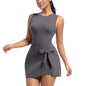 Tie-Wrap Active Dress with Built-In Shorts