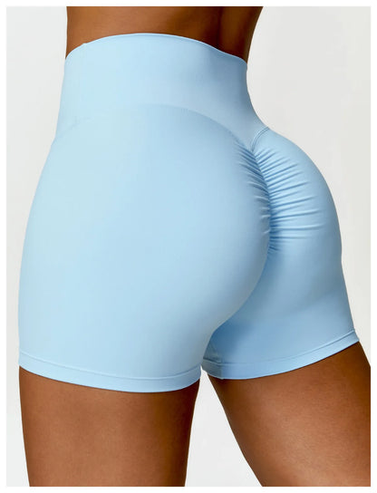 High-Waist Scrunch Yoga Shorts | Seamless Fitness Shorts