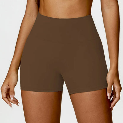 High-Waist Scrunch Yoga Shorts | Seamless Fitness Shorts