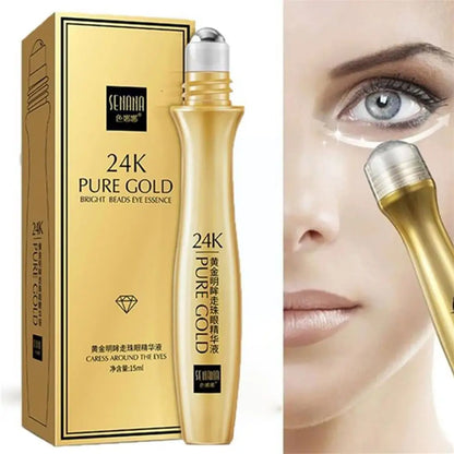 24K Gold Helle Eye Roller Augen Creme Feuchtigkeitsspendende Feuchtigkeitsspendende Augen Serum Augen Pflege Augenringe Entfernung Anti Auge Taschen 15ml L2P8
