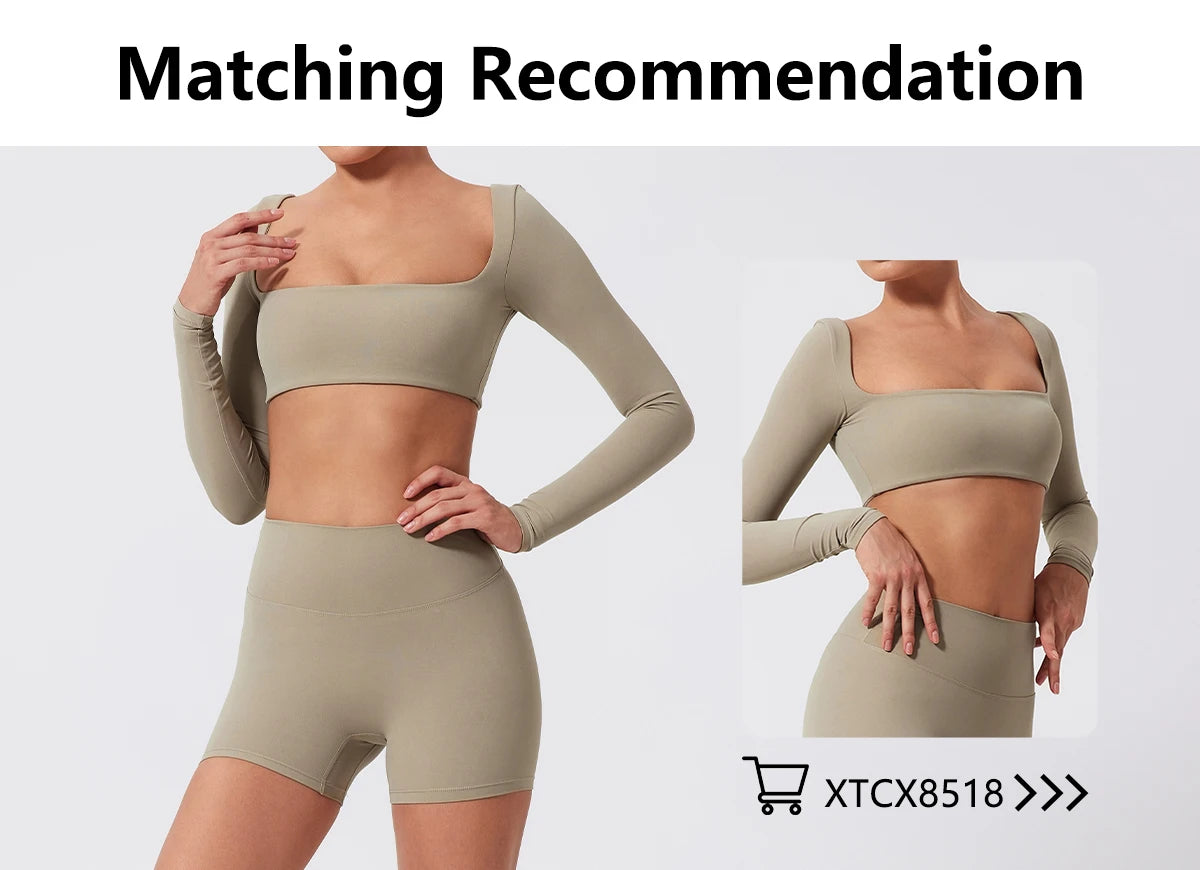 High-Waist Scrunch Yoga Shorts | Seamless Fitness Shorts