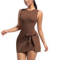 Tie-Wrap Active Dress with Built-In Shorts