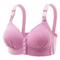 Soft Ribbed Wireless Push Up Bra High Elastic Front Buckle 3D Cups Breathable Comfort No Steel Ring Sizes M-XXXL