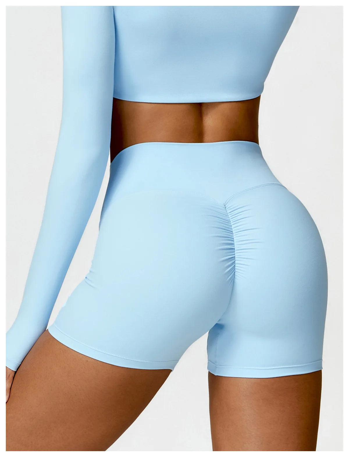 High-Waist Scrunch Yoga Shorts | Seamless Fitness Shorts