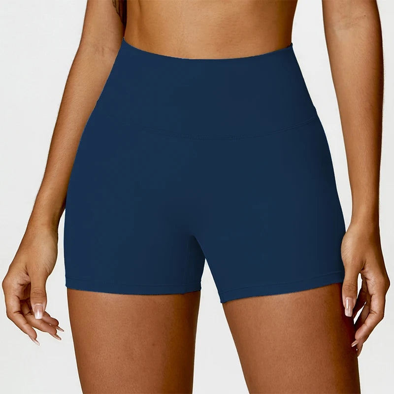 High-Waist Scrunch Yoga Shorts | Seamless Fitness Shorts