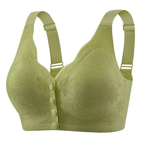 Floral Lace Front-Closure Comfort Bra | M–4XL