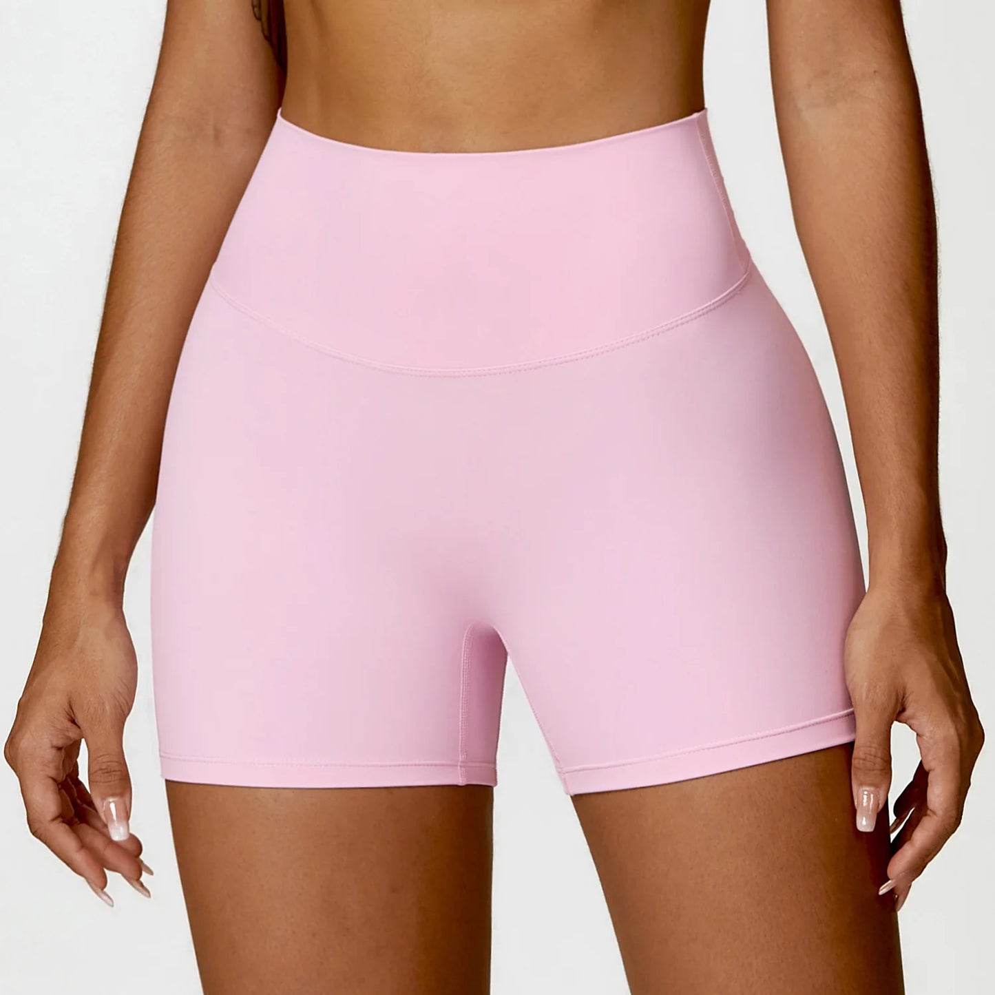 High-Waist Scrunch Yoga Shorts | Seamless Fitness Shorts