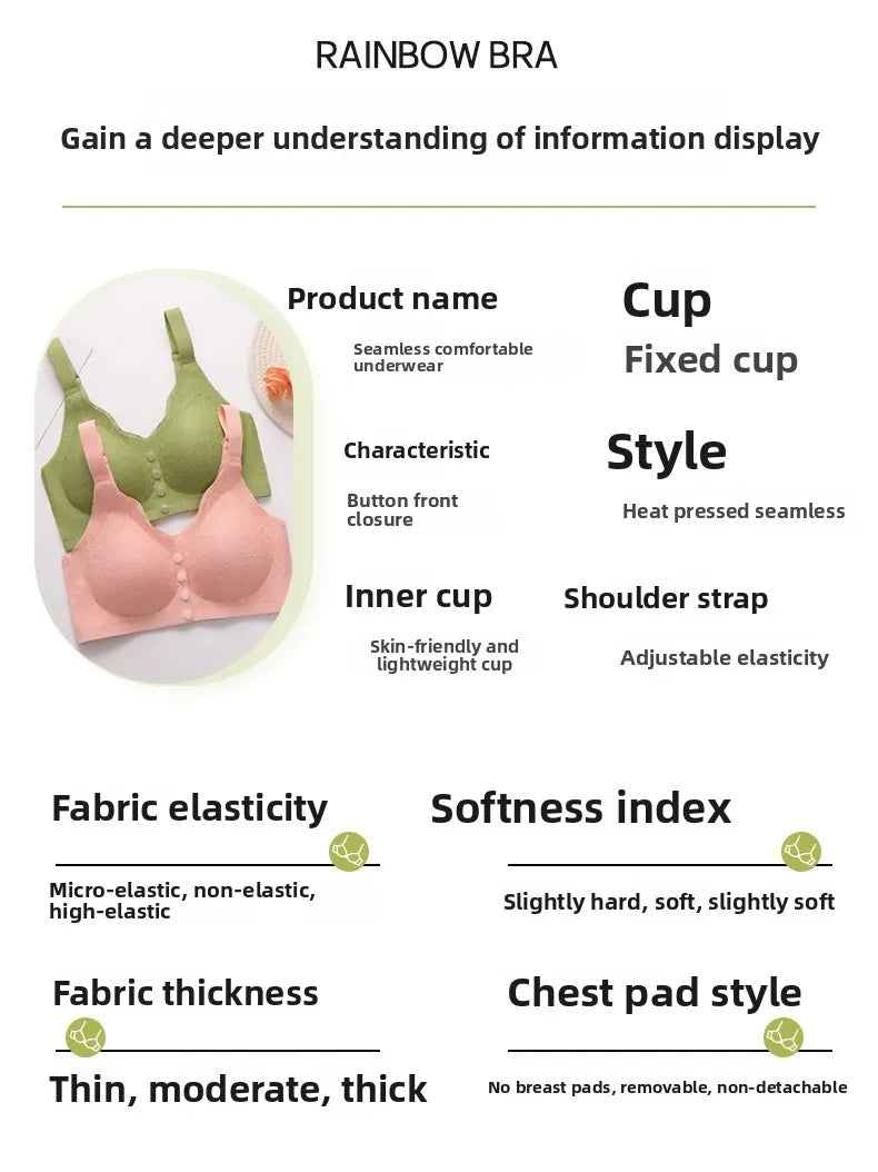 Floral Lace Front-Closure Comfort Bra | M–4XL