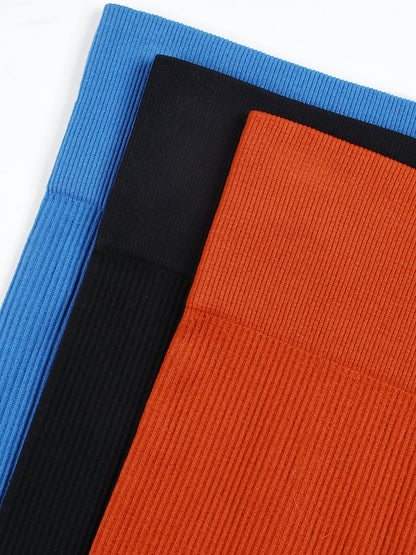 Ribbed High-Waist Seamless Yoga Leggings