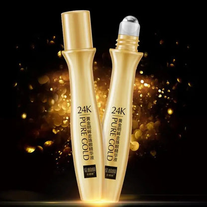 24K Gold Helle Eye Roller Augen Creme Feuchtigkeitsspendende Feuchtigkeitsspendende Augen Serum Augen Pflege Augenringe Entfernung Anti Auge Taschen 15ml L2P8