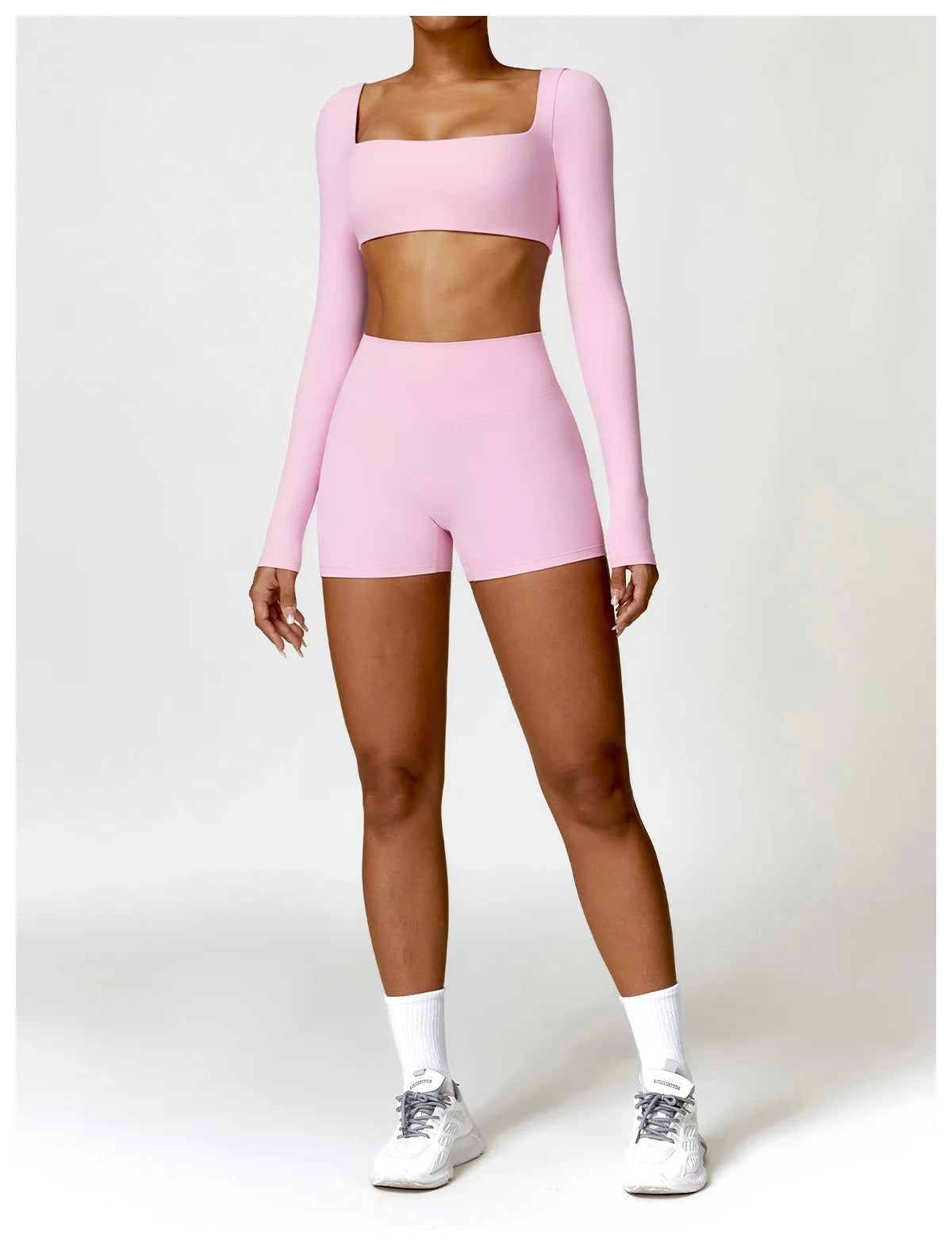 High-Waist Scrunch Yoga Shorts | Seamless Fitness Shorts