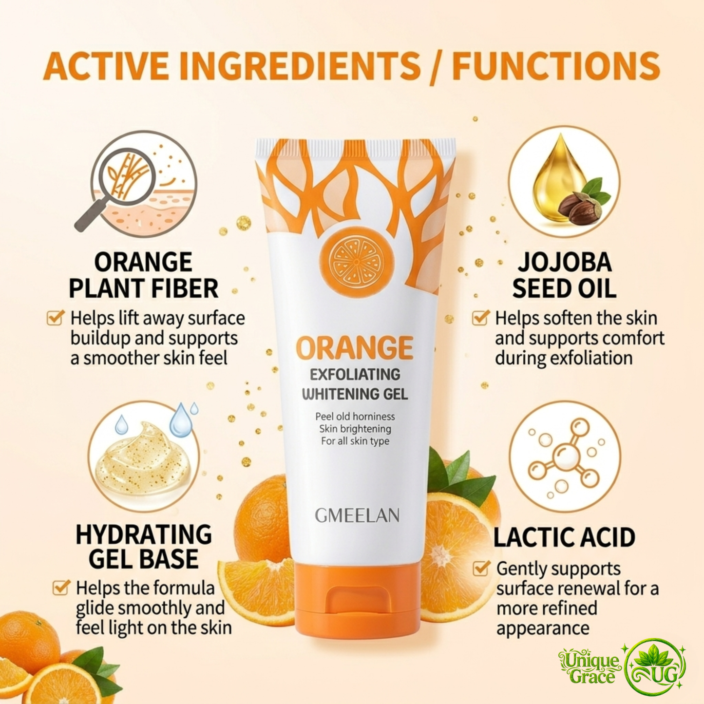 GMEELAN Orange Exfoliating Gel 50g – Gentle Peeling &amp; Smoothing Care