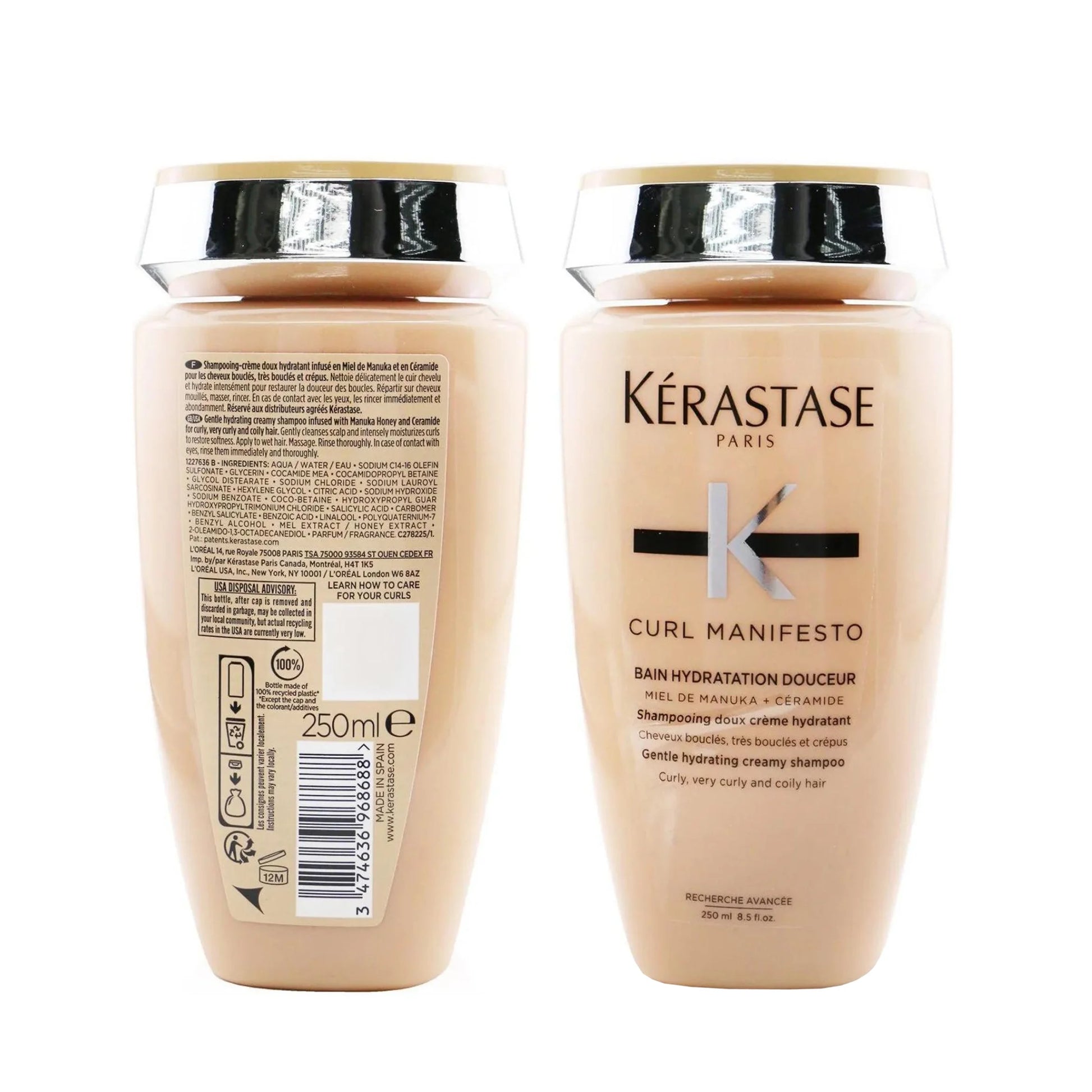Curl Manifesto Bain Hydration Douceur Gentle Hydrating Creamy Shampoo for Curly & Coily Hair 250 Ml / 8.5 Oz