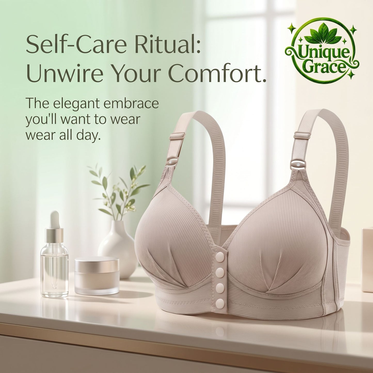 Soft Ribbed Wireless Push Up Bra High Elastic Front Buckle 3D Cups Breathable Comfort No Steel Ring Sizes M-XXXL