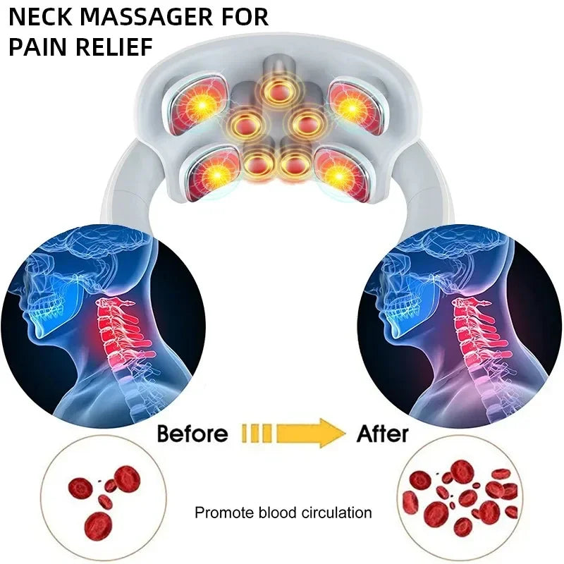 Intelligentes Nackenmassagegerät – Wiederaufladbare Heizung und Pulstherapie